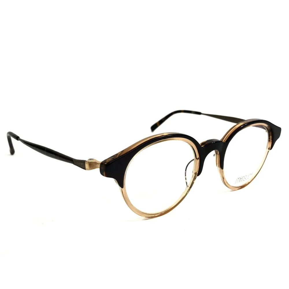 Matsuda Eyeglasses Frames M2024 SBR Brown Havana Gold Round Full Rim 45-21-144